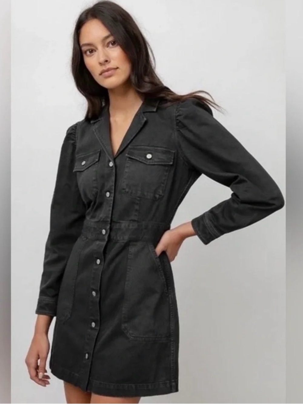 Good condition! RAILS Lisette Mini Dress in Black denim